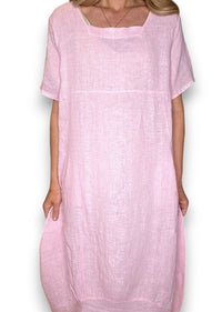 HELGA MAY_MID SLEEVE MAXI DRESS BUBBLEGUM _ MID SLEEVE MAXI DRESS BUBBLEGUM _ Ebony Boutique NZ