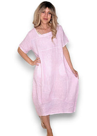HELGA MAY_MID SLEEVE MAXI DRESS BUBBLEGUM _ MID SLEEVE MAXI DRESS BUBBLEGUM _ Ebony Boutique NZ
