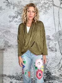 HELGA MAY_OVERLAY TOP LINEN TWINKLE DARK GOLD _ OVERLAY TOP LINEN TWINKLE DARK GOLD _ Ebony Boutique NZ