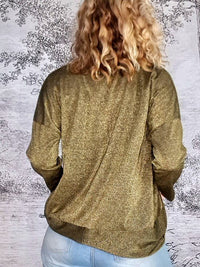 HELGA MAY_OVERLAY TOP LINEN TWINKLE DARK GOLD _ OVERLAY TOP LINEN TWINKLE DARK GOLD _ Ebony Boutique NZ