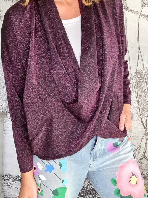HELGA MAY_OVERLAY TOP LINEN TWINKLE PURPLE _ OVERLAY TOP LINEN TWINKLE PURPLE _ Ebony Boutique NZ
