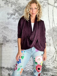HELGA MAY_OVERLAY TOP LINEN TWINKLE PURPLE _ OVERLAY TOP LINEN TWINKLE PURPLE _ Ebony Boutique NZ