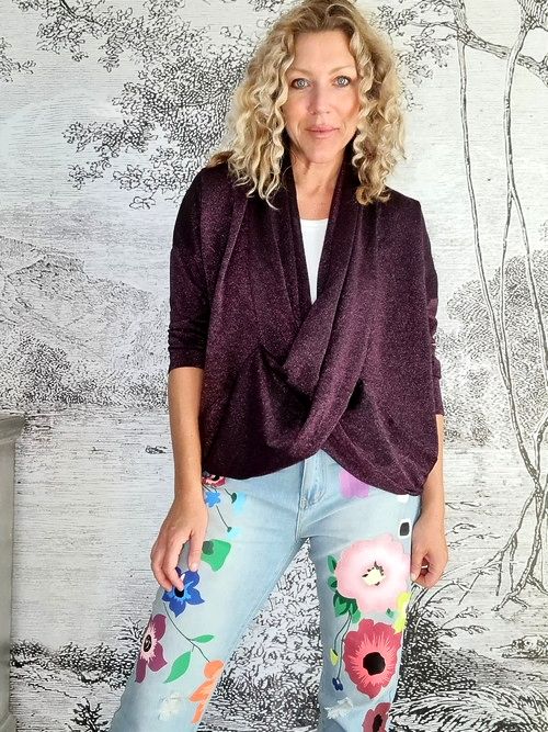 HELGA MAY_OVERLAY TOP LINEN TWINKLE PURPLE _ OVERLAY TOP LINEN TWINKLE PURPLE _ Ebony Boutique NZ
