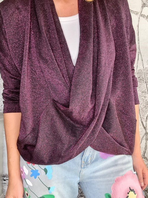 HELGA MAY_OVERLAY TOP LINEN TWINKLE PURPLE _ OVERLAY TOP LINEN TWINKLE PURPLE _ Ebony Boutique NZ