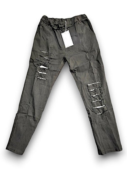 HELGA MAY_RIPPED JOGGER PANTS BLACK _ RIPPED JOGGER PANTS BLACK _ Ebony Boutique NZ