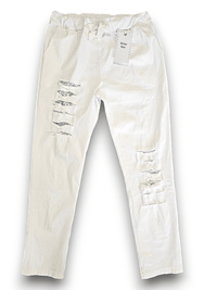 HELGA MAY_RIPPED PANTS LINEN WHITE _ RIPPED PANTS LINEN WHITE _ Ebony Boutique NZ