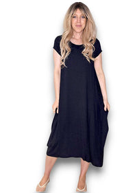 HELGA MAY_SAMBA VISCOSE DRESS BLACK _ SAMBA VISCOSE DRESS BLACK _ Ebony Boutique NZ