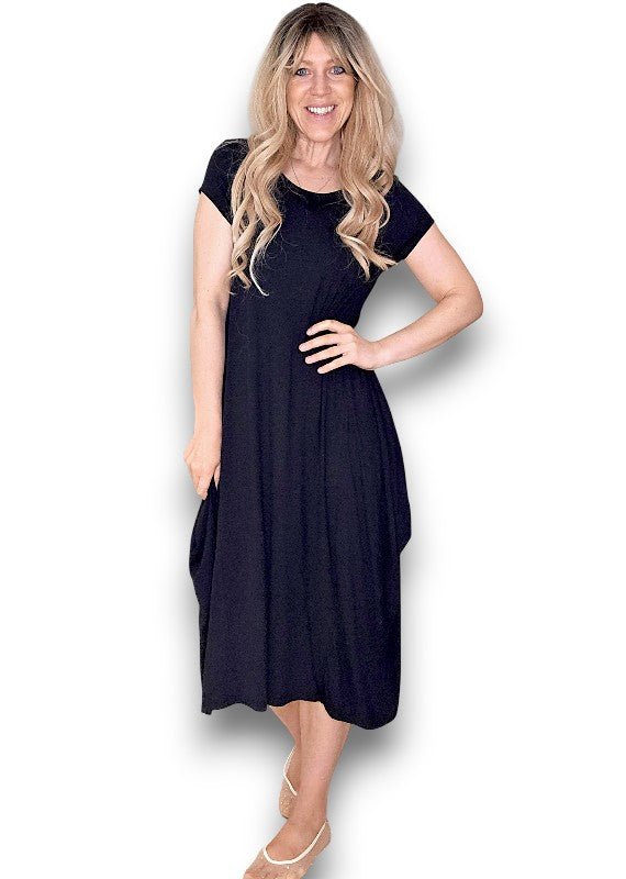 HELGA MAY_SAMBA VISCOSE DRESS BLACK _ SAMBA VISCOSE DRESS BLACK _ Ebony Boutique NZ