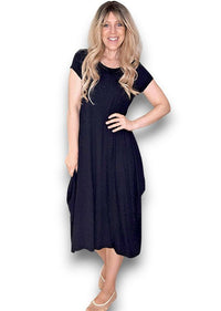 HELGA MAY_SAMBA VISCOSE DRESS BLACK _ SAMBA VISCOSE DRESS BLACK _ Ebony Boutique NZ