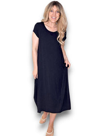 HELGA MAY_SAMBA VISCOSE DRESS BLACK _ SAMBA VISCOSE DRESS BLACK _ Ebony Boutique NZ