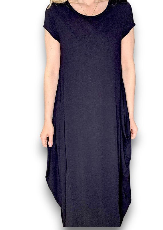 HELGA MAY_SAMBA VISCOSE DRESS BLACK _ SAMBA VISCOSE DRESS BLACK _ Ebony Boutique NZ