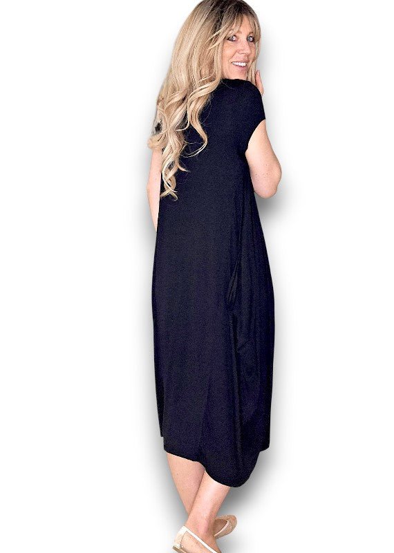 HELGA MAY_SAMBA VISCOSE DRESS BLACK _ SAMBA VISCOSE DRESS BLACK _ Ebony Boutique NZ