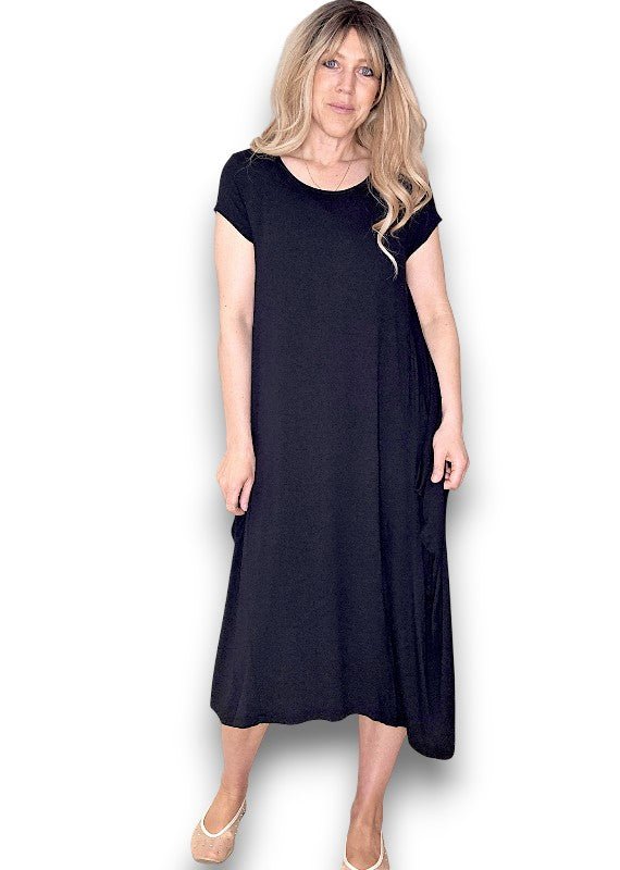 HELGA MAY_SAMBA VISCOSE DRESS BLACK _ SAMBA VISCOSE DRESS BLACK _ Ebony Boutique NZ