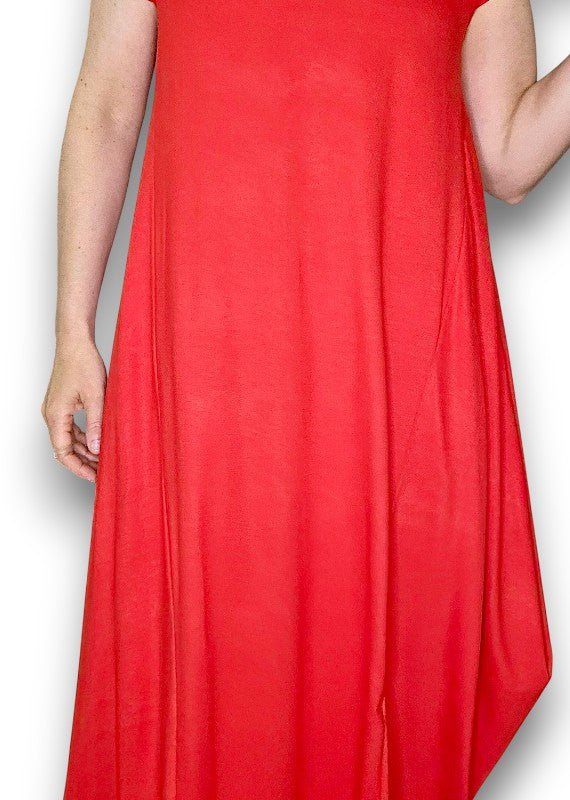 HELGA MAY_SAMBA VISCOSE DRESS RED _ SAMBA VISCOSE DRESS RED _ Ebony Boutique NZ