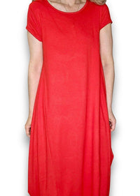 HELGA MAY_SAMBA VISCOSE DRESS RED _ SAMBA VISCOSE DRESS RED _ Ebony Boutique NZ