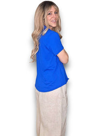 HELGA MAY_SAMBA VISCOSE TEE COBALT _ SAMBA VISCOSE TEE COBALT _ Ebony Boutique NZ