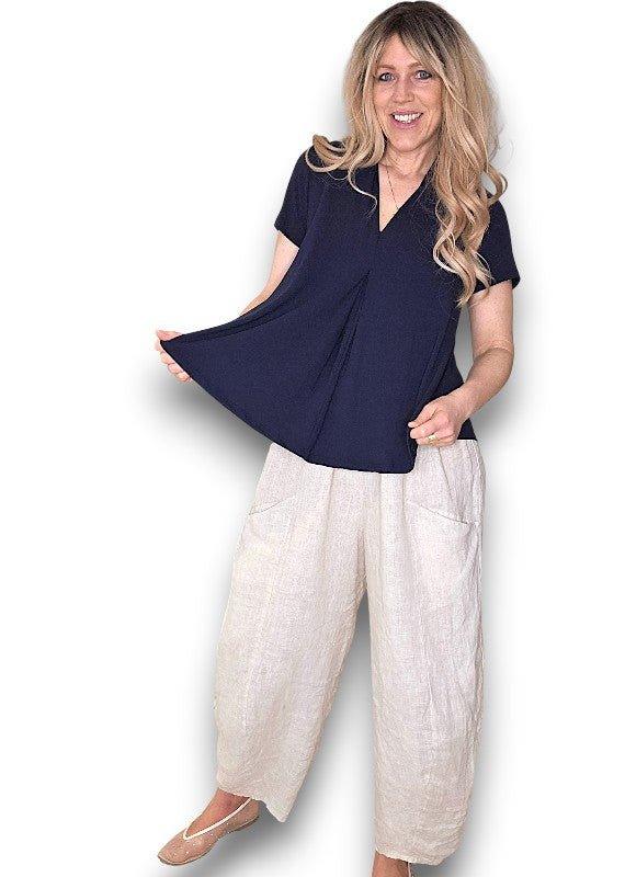 HELGA MAY_SAMBA VISCOSE TEE NAVY _ SAMBA VISCOSE TEE NAVY _ Ebony Boutique NZ