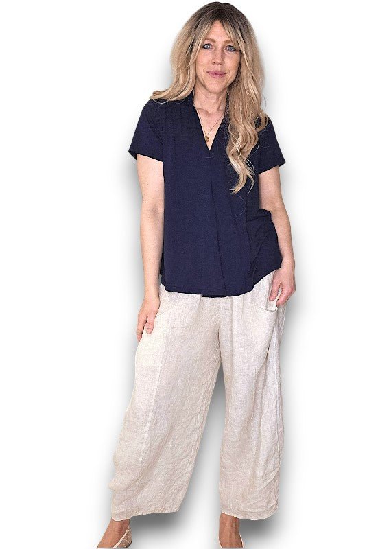 HELGA MAY_SAMBA VISCOSE TEE NAVY _ SAMBA VISCOSE TEE NAVY _ Ebony Boutique NZ