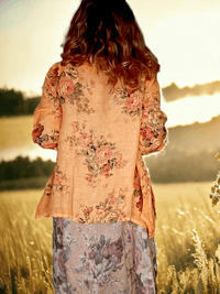 HELGA MAY_SEQUIN PKT LINEN JACKET SCARLETT ROSE NEON ORANGE _ SEQUIN PKT LINEN JACKET SCARLETT ROSE NEON ORANGE _ Ebony Boutique NZ