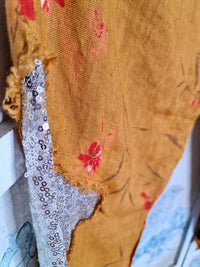HELGA MAY_SEQUIN STAR PANTS LINEN AIKA ROSE MUSTARD _ SEQUIN STAR PANTS LINEN AIKA ROSE MUSTARD _ Ebony Boutique NZ