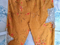 HELGA MAY_SEQUIN STAR PANTS LINEN AIKA ROSE MUSTARD _ SEQUIN STAR PANTS LINEN AIKA ROSE MUSTARD _ Ebony Boutique NZ