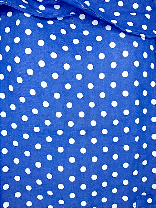 HELGA MAY_SPLIT COLLAR MOKU TOP LINEN POLKA DOT COBALT _ SPLIT COLLAR MOKU TOP LINEN POLKA DOT COBALT _ Ebony Boutique NZ