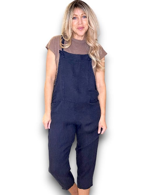 HELGA MAY_TIE IT YOUR WAY - LINEN JUMPSUIT LINEN NAVY _ TIE IT YOUR WAY - LINEN JUMPSUIT LINEN NAVY _ Ebony Boutique NZ