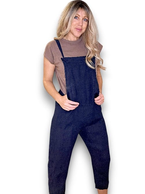 HELGA MAY_TIE IT YOUR WAY - LINEN JUMPSUIT LINEN NAVY _ TIE IT YOUR WAY - LINEN JUMPSUIT LINEN NAVY _ Ebony Boutique NZ