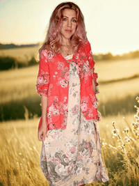 SEQUIN PKT LINEN JACKET LINEN SCARLETT ROSE CORAL