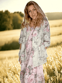 SEQUIN PKT LINEN JACKET SCARLETT ROSE BEIGE