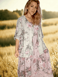 SEQUIN PKT LINEN JACKET SCARLETT ROSE BEIGE