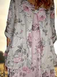 SEQUIN PKT LINEN JACKET SCARLETT ROSE BEIGE