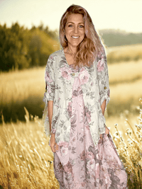 SEQUIN PKT LINEN JACKET SCARLETT ROSE BEIGE