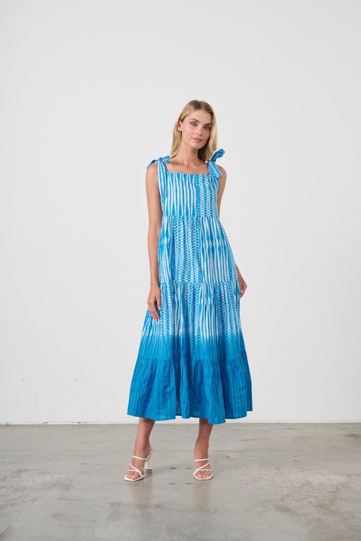 HOLMES AND FALLON_DIP DYE DRESS TIE STRAPS ELECTRIC BLUE _ DIP DYE DRESS TIE STRAPS ELECTRIC BLUE _ Ebony Boutique NZ