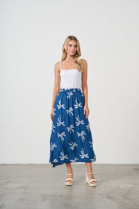 HOLMES AND FALLON_ELASTIC WAIST SKIRT PALMS PRINT _ ELASTIC WAIST SKIRT PALMS PRINT _ Ebony Boutique NZ