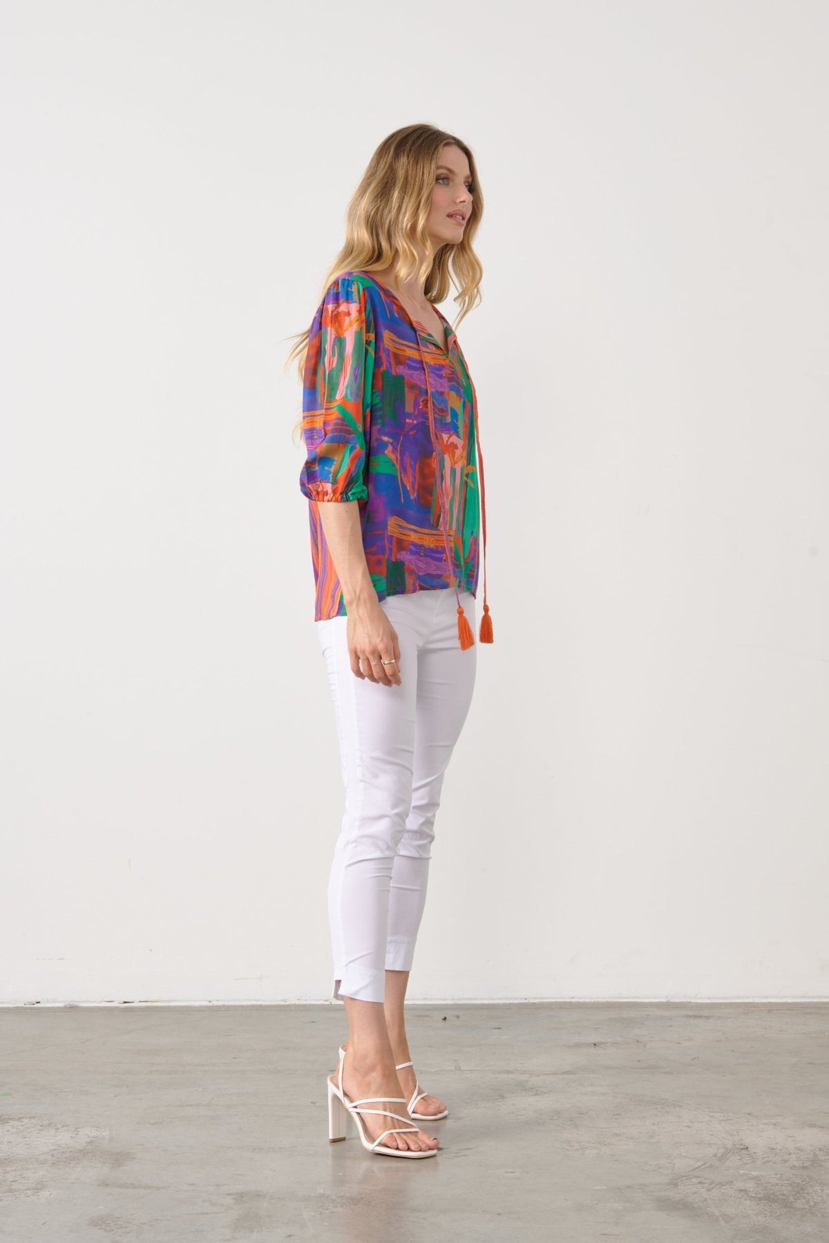 HOLMES AND FALLON_SUMMER CARNIVAL BLOUSE WITH TASSLE _ SUMMER CARNIVAL BLOUSE WITH TASSLE _ Ebony Boutique NZ