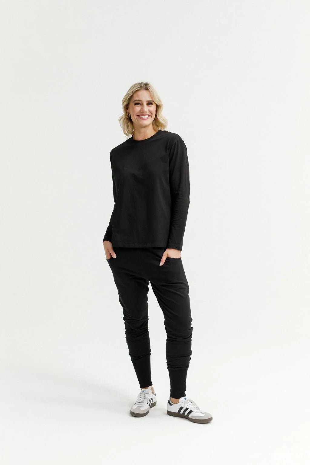 ALPINE APARTMENT PANTS BLACK WITH CORAL X_by_HOME LEE_women's_in_New Zealand_ ALPINE APARTMENT PANTS BLACK WITH CORAL X _