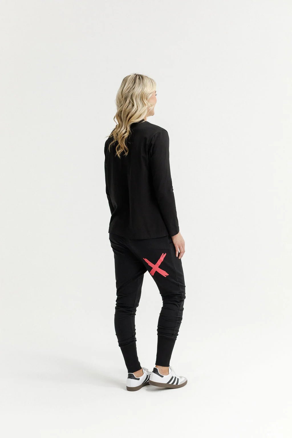 ALPINE APARTMENT PANTS BLACK WITH CORAL X_by_HOME LEE_women's_in_New Zealand_ ALPINE APARTMENT PANTS BLACK WITH CORAL X _