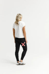 ALPINE APARTMENT PANTS BLACK WITH CORAL X_by_HOME LEE_women's_in_New Zealand_ ALPINE APARTMENT PANTS BLACK WITH CORAL X _