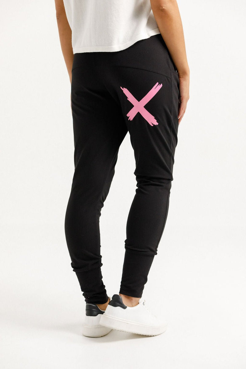 HOME LEE_APARTMENT PANTS BLACK WITH CANDY PINK X _ APARTMENT PANTS BLACK WITH CANDY PINK X _ Ebony Boutique NZ