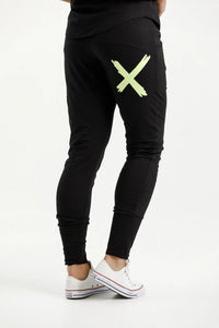 HOME LEE_APARTMENT PANTS BLACK WITH LIME X _ APARTMENT PANTS BLACK WITH LIME X _ Ebony Boutique NZ