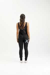 HOME LEE_APARTMENT PANTS BLACK WITH STORMY X _ APARTMENT PANTS BLACK WITH STORMY X _ Ebony Boutique NZ