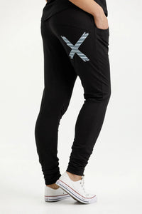 HOME LEE_APARTMENT PANTS BLACK WITH STORMY X _ APARTMENT PANTS BLACK WITH STORMY X _ Ebony Boutique NZ