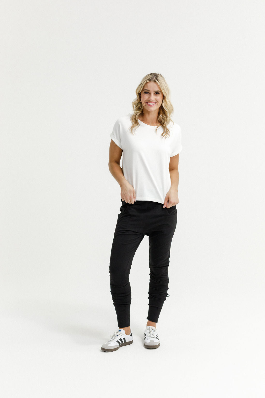 HOME - LEE_APARTMENT PANTS BLACK WITH WHITE PRINT _ APARTMENT PANTS BLACK WITH WHITE PRINT _ Ebony Boutique NZ