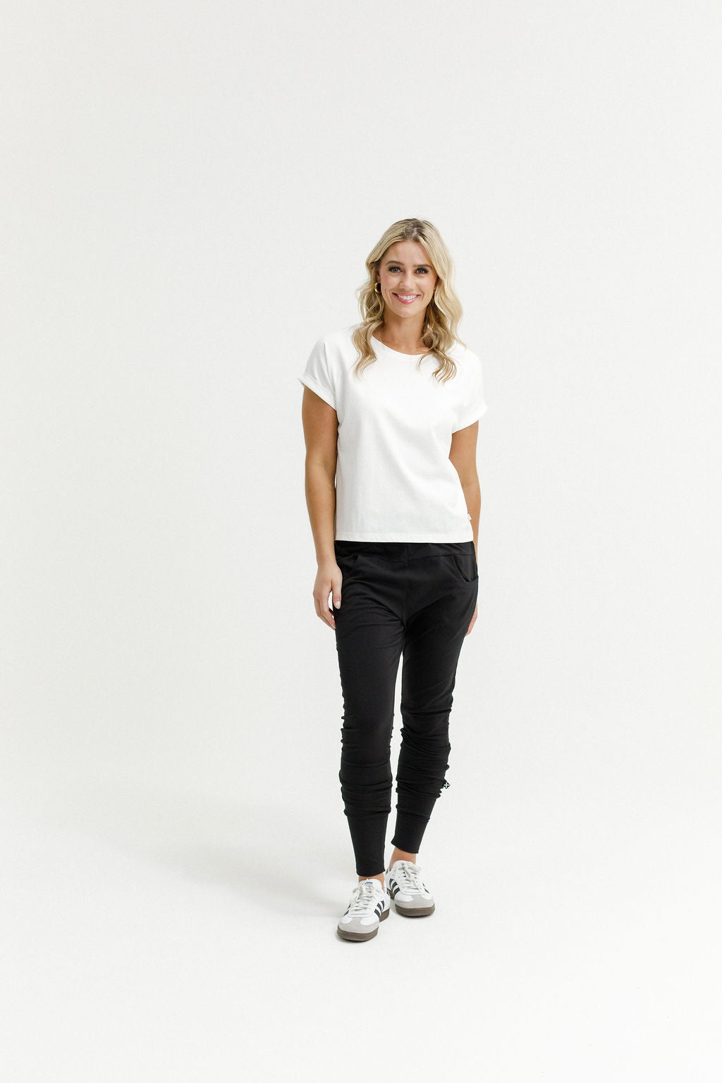 HOME - LEE_APARTMENT PANTS BLACK WITH WHITE PRINT _ APARTMENT PANTS BLACK WITH WHITE PRINT _ Ebony Boutique NZ