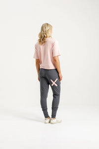 HOME LEE_APARTMENT PANTS GRAPHITE WITH BLOSSOM X _ APARTMENT PANTS GRAPHITE WITH BLOSSOM X _ Ebony Boutique NZ