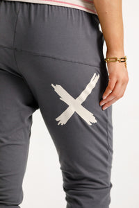 HOME LEE_APARTMENT PANTS GRAPHITE WITH IVORY X _ APARTMENT PANTS GRAPHITE WITH IVORY X _ Ebony Boutique NZ