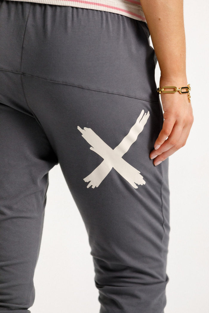 HOME LEE_APARTMENT PANTS GRAPHITE WITH IVORY X _ APARTMENT PANTS GRAPHITE WITH IVORY X _ Ebony Boutique NZ