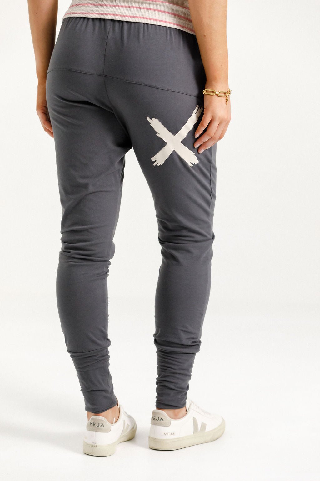 HOME LEE_APARTMENT PANTS GRAPHITE WITH IVORY X _ APARTMENT PANTS GRAPHITE WITH IVORY X _ Ebony Boutique NZ