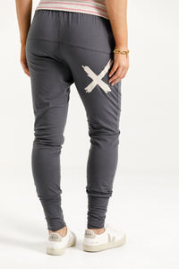 HOME LEE_APARTMENT PANTS GRAPHITE WITH IVORY X _ APARTMENT PANTS GRAPHITE WITH IVORY X _ Ebony Boutique NZ